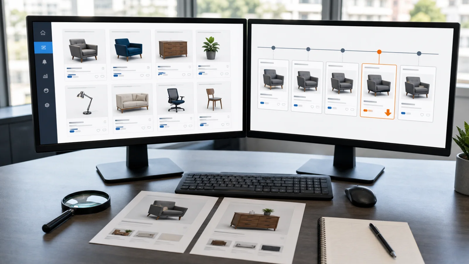Competitor price tracking dashboard comparing product pages and highlighting a changed offer