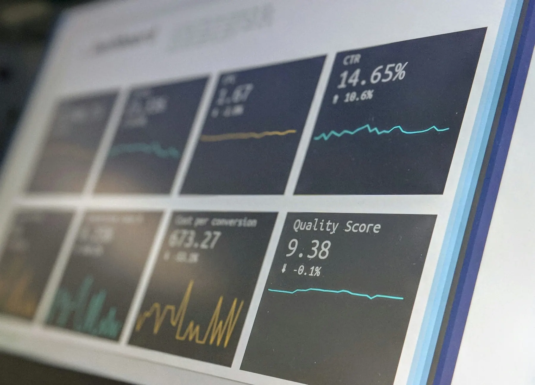 A monitor displaying live data being tracked over time