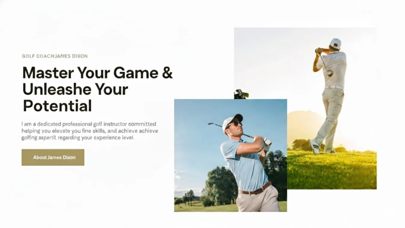 A visual direction for a golf coach website