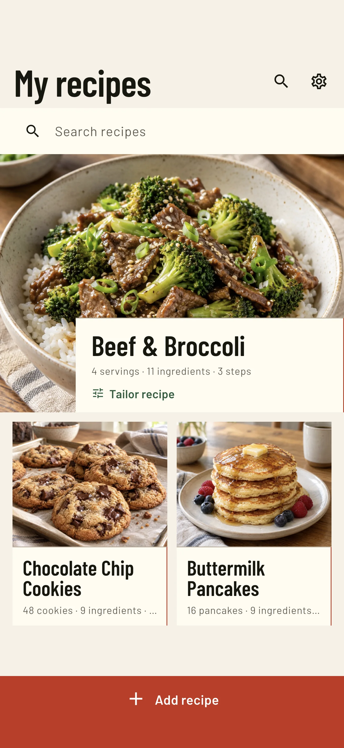 RecipeTailor recipe library